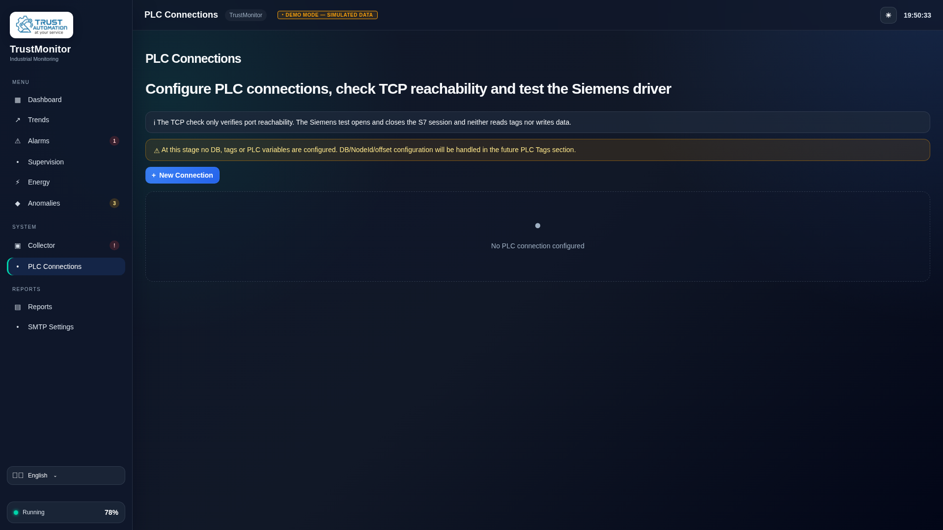 TrustMonitor PLC Connections